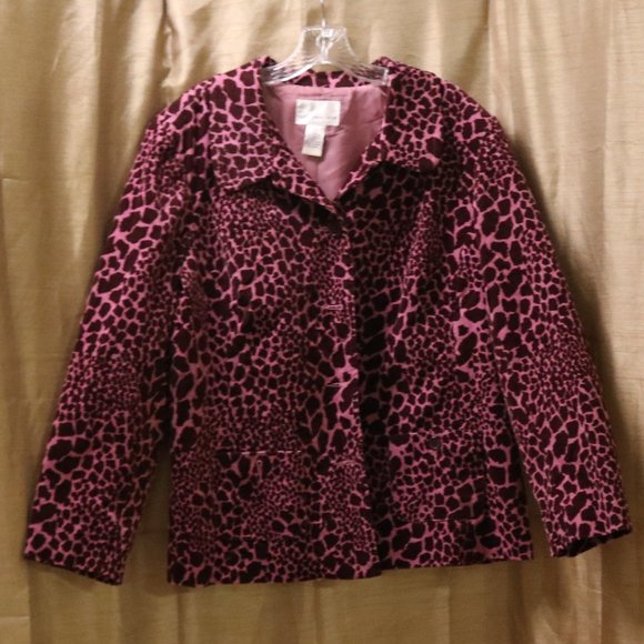 Susan Graver Style Animal Print corduroy Blazer - Picture 1 of 5